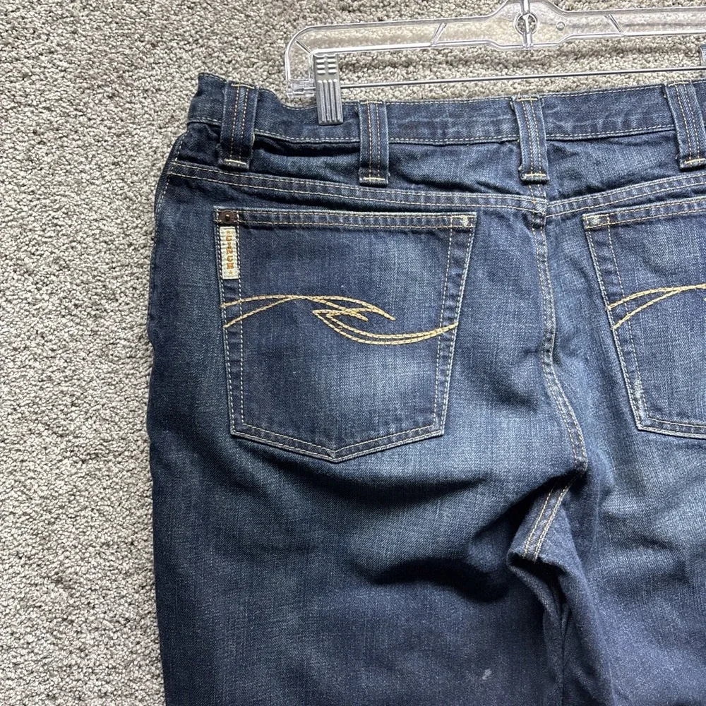 Cinch Cooper Men's 36x32 (38x32Measure) Dark Mid Distressed Bootcut‎ Denim Jeans